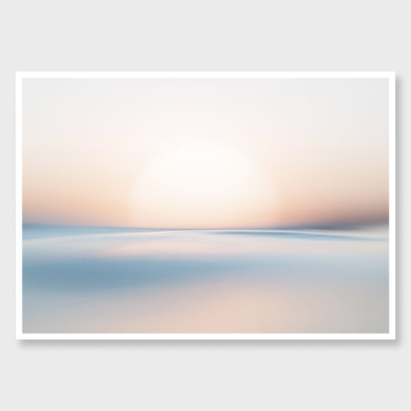 Minimal ocean print captured in Ōhope, New Zealand at sunset.